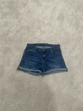 Kut from the Kloth Dark Blue Rolled-Hem Denim Shorts